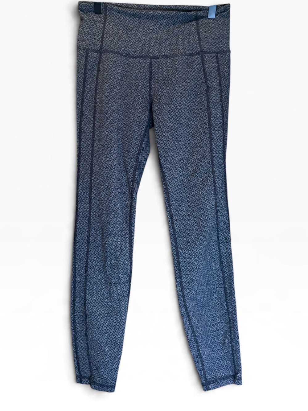 Athleta Herringbone Leggings Womens Medium Tall Black Gray High Rise